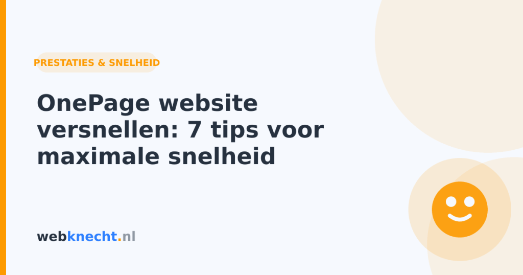 OnePage website versnellen: 7 tips voor maximale snelheid