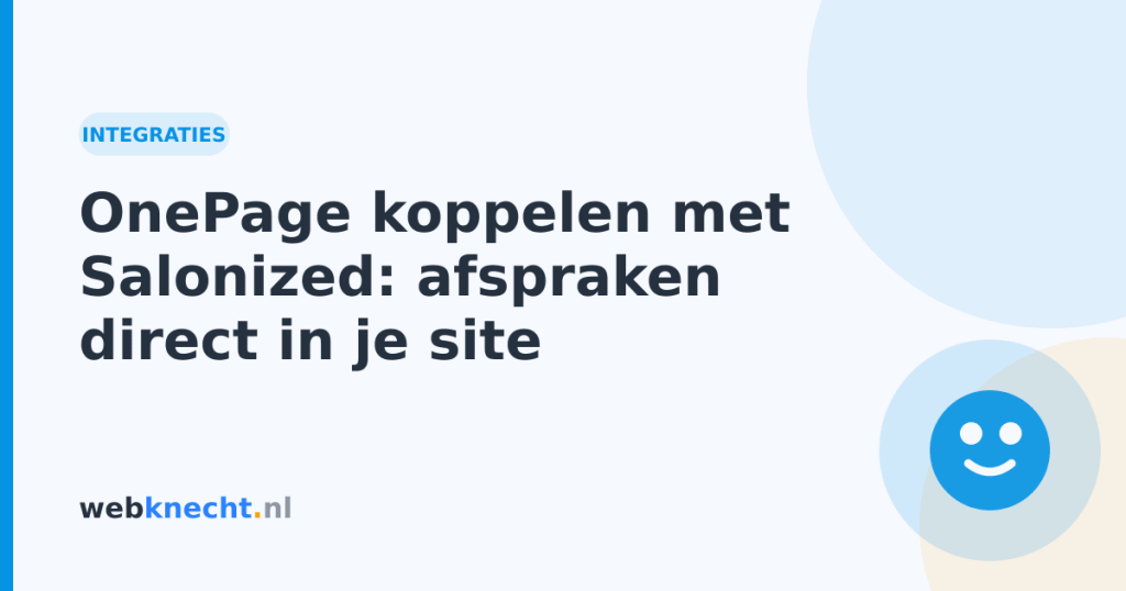 OnePage koppelen met Salonized: afspraken direct in je site
