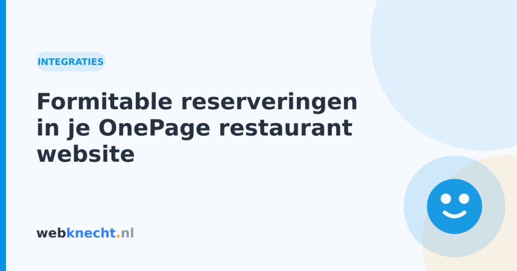 Formitable reserveringen in je OnePage restaurant website