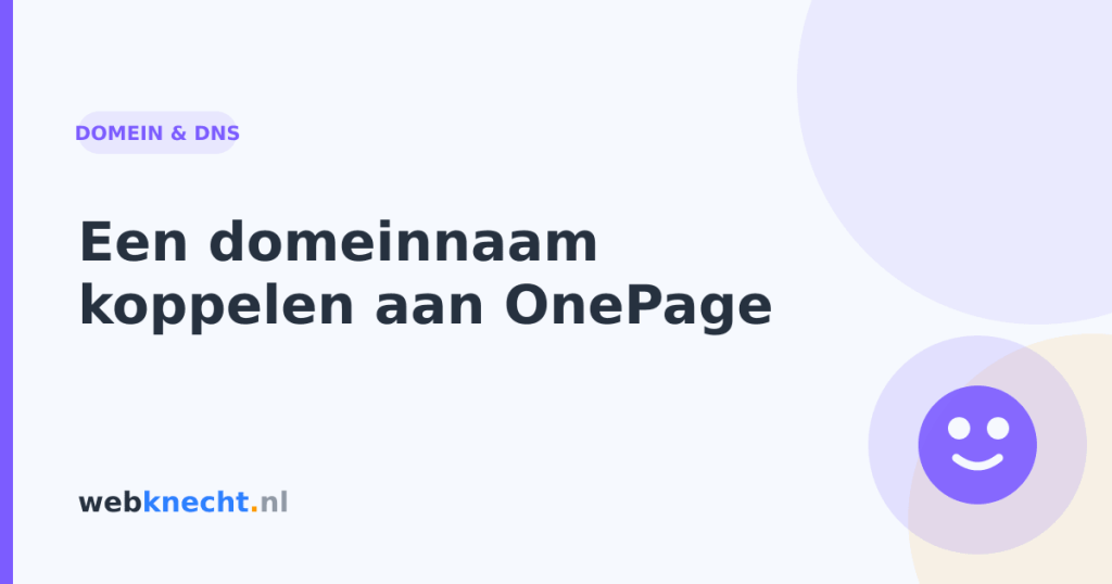 Een domeinnaam koppelen aan OnePage