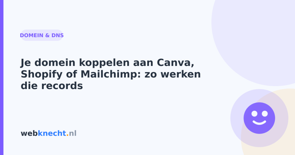 Je domein koppelen aan Canva, Shopify of Mailchimp: zo werken die records