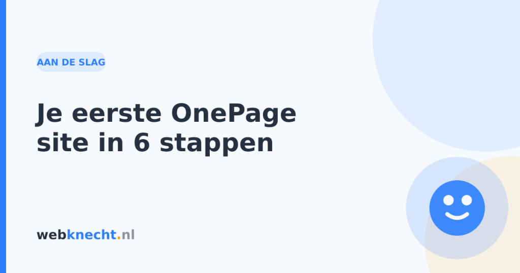Je eerste OnePage site in 6 stappen